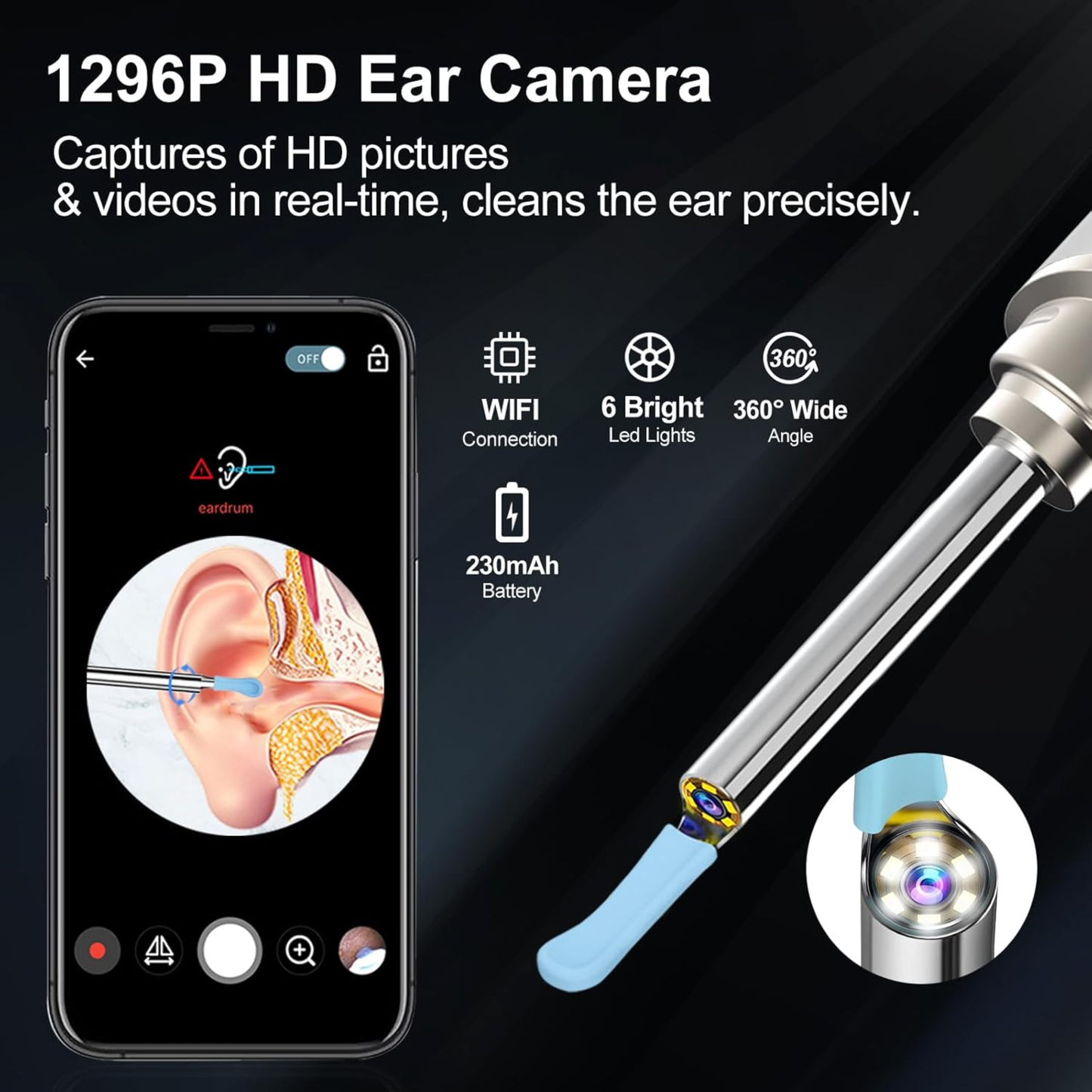 Kit de Limpieza de Oídos con Cámara